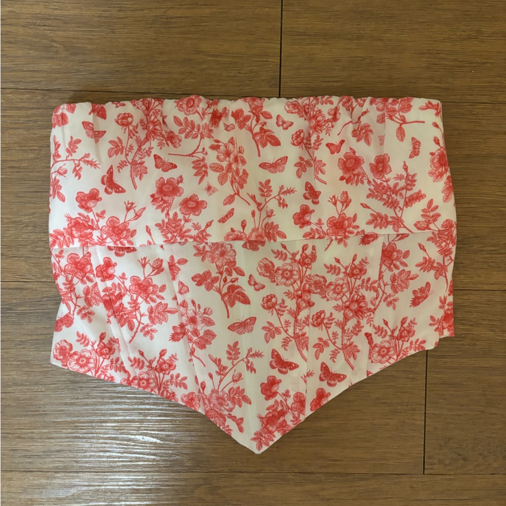Princess Polly Pink and White Floral corset top